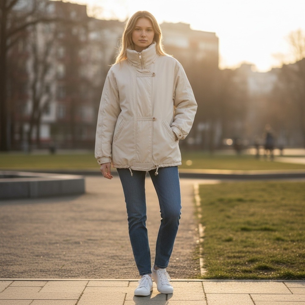 Izzi Rothschild Cream Parka‎ Coat  S